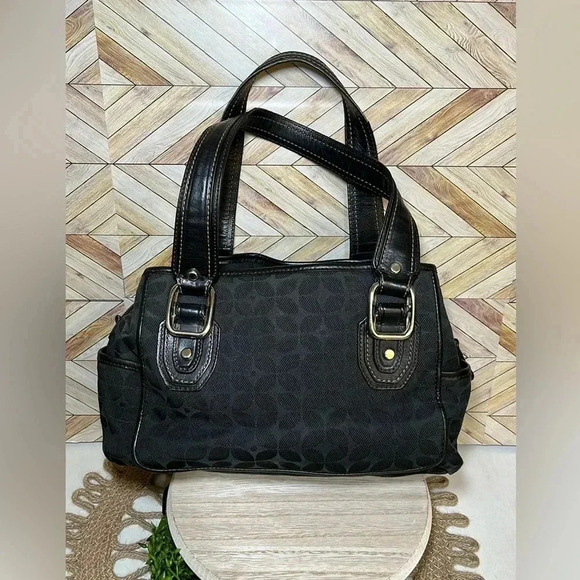 Vintage Fossil Canvas‎ Handbag Black 90's Y2K Classic Timeless Solid Minimalist - Picture 6 of 13